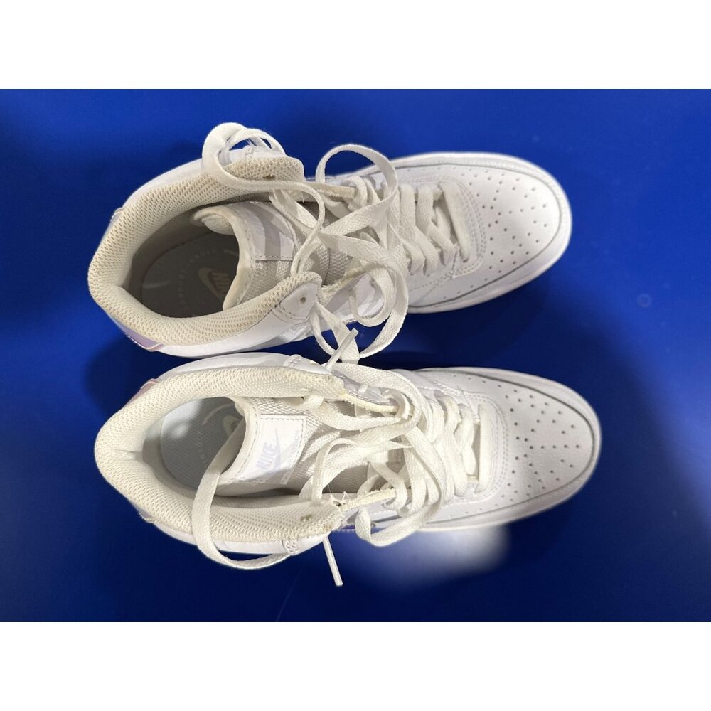 Nike Court Vision FD 0819-100 White Iridescent Swoosh Womens High-Top Sneakers - Picture 5 of 9